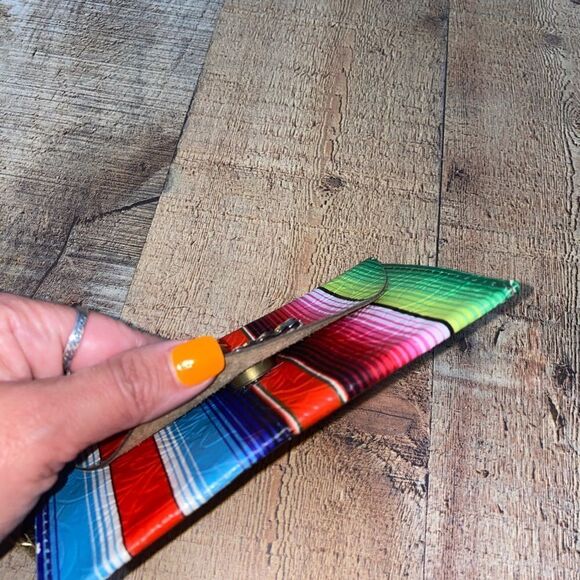 Leather serape wristlet upcycled - Picture 8 of 12